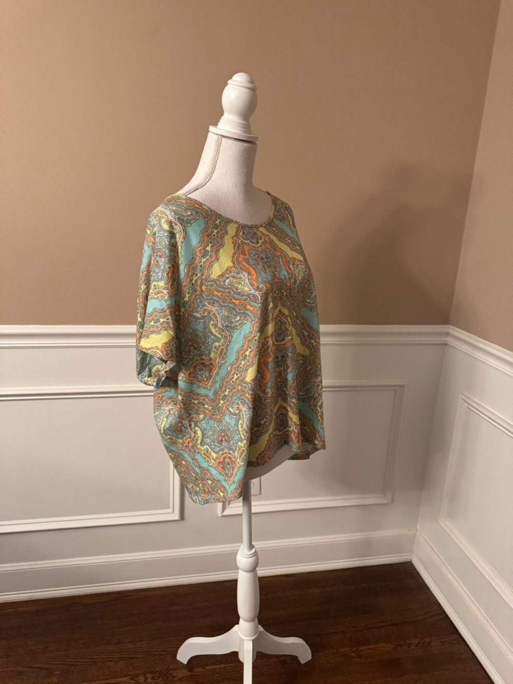 Victoria's Secret PINK Paisley Dolman Sleeve High Low Top Beach Cover Up S